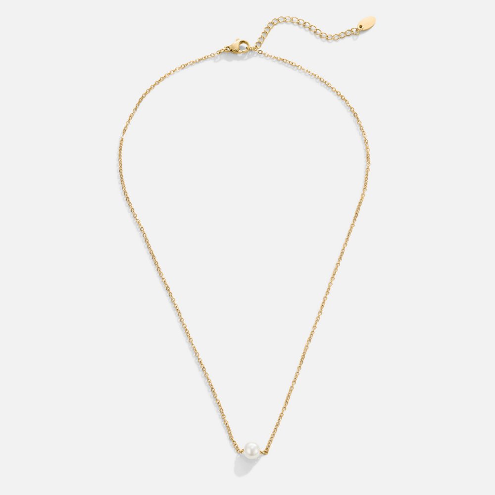 Naszyjnik Solitaire Gold Pearl - Wodoodporny Naszyjnik