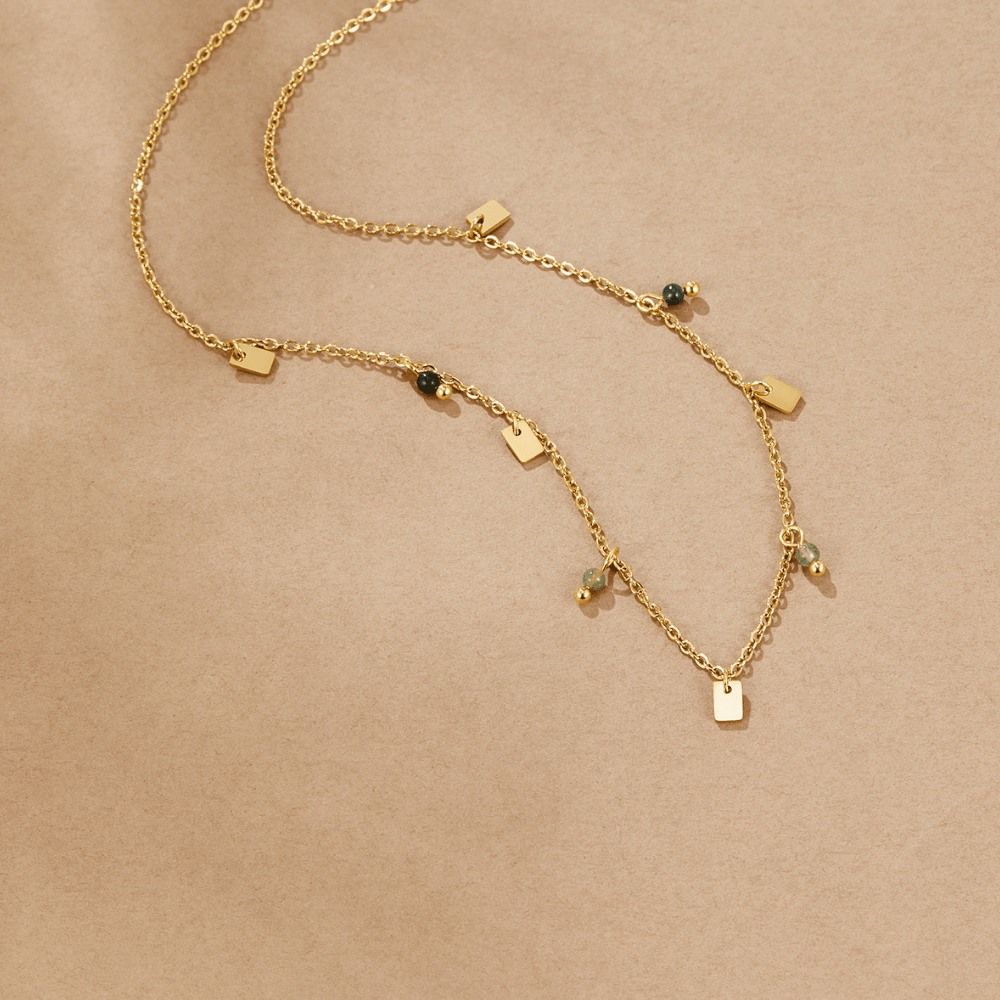Naszyjnik Tara Gold Square Droplet - Wodoodporny Naszyjnik