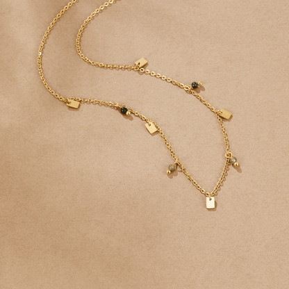 Naszyjnik Tara Gold Square Droplet - Wodoodporny Naszyjnik