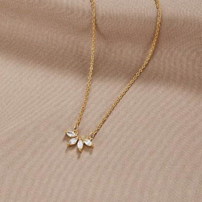Tiffany Crystal - Wodoodporny Naszyjnik z zawieszką w kształcie liścia