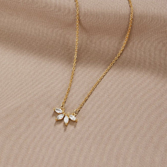 Tiffany Crystal - Wodoodporny Naszyjnik z zawieszką w kształcie liścia