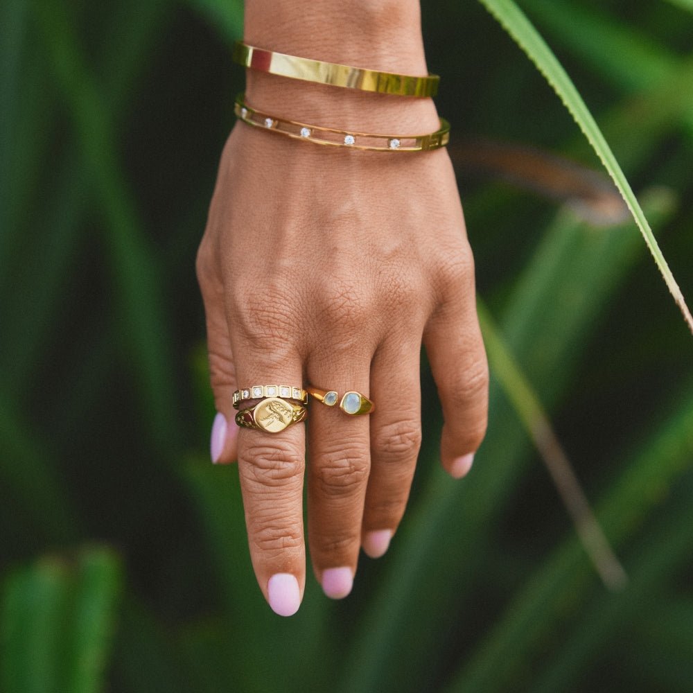 Vintage Aquamarine Wrap Ring - Wodoodporny Pierścionek