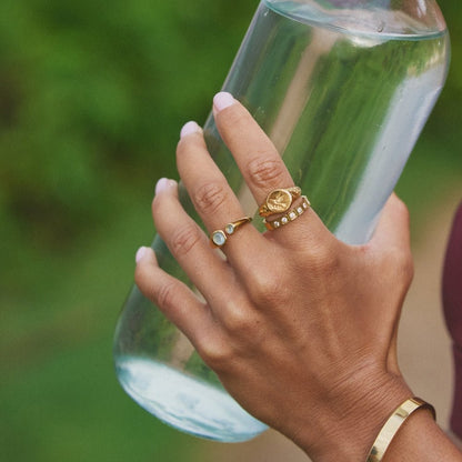 Vintage Aquamarine Wrap Ring - Wodoodporny Pierścionek