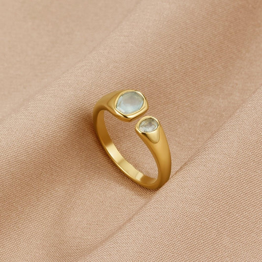 Vintage Aquamarine Wrap Ring - Wodoodporny Pierścionek