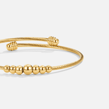 Yuri - Wodoodporny Bangle z Złotymi Koralikami
