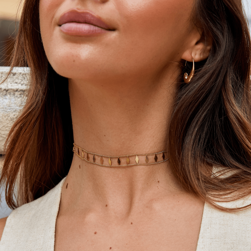 Zara - Wodoodporny Złoty Choker