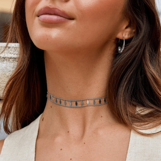 Zara Srebrny Choker - Wodoodporny Choker